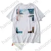 OFS Luxe T-shirt Heren Off s Offs Digitale Roze Pijl Korte Mouw Handgeschilderde Dames Losse Gedrukte Letter x op de rug 5GKQ