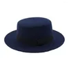 Ball Caps Baseball Chapeaux pour femmes à la mode pour femmes largeur laine plate supérieure Fedora Hat Party Cap Band Men