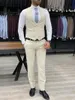 Новые 3 штуки из слоновой кости две кнопка Mens Limedos Slim Fit Tailor Made Groom Wear Weard Business Blazer и жилет с брюками