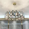 Chandeliers Modern Crystal LED Smoke Gray E14 Bulb Lighting Fixtures For Parlor Dining Room Bedroom El