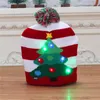 Sombreros de punto de Navidad de moda con luz LED para hombres Sombrero de punto luminoso colorido Gorros holgados cálidos Cable elástico suave Gorro de acrílico Gorro de punto Gorros de ala tacaños