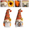 Decorazioni natalizie Zucca Autunno Gnomo Bambola senza volto Simpatico Ringraziamento per la casa Decorazione di Halloween in peluche nano svedese Tomte fatto a mano