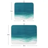 Table Mats Gradient Blue Watercolor Home Dish Drying Mat For Kitchen Living Room Dining Modern Fashion Print Absorbent Dishes Pad