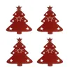 Decorazioni natalizie 4 pezzi Posate per alberi Coltello e copri forchetta Decorazione da tavola Stoviglie decorative Borsa per decorazioni natalizie
