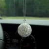 Décorations intérieures Pendentif de voiture en boule de cristal de diamant pour accessoires de rétroviseur