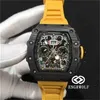 Engrwolf Watch R RM11-03 시리즈 7750 자동 타이밍 기계식 노란색 테이프 남성 시계