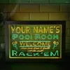 Feestdecoratie naam gepersonaliseerd aangepaste pool room rack 'em bar bier dubbele kleur led neon bord po frame slaapkamer bureau 3d night light