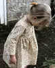 Девушка платья 2022 Осенний малыш младенец детская цветочная одежда платья с длинным рукавом пад осень желтый