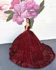 Изумрудное платье Quinceanera 2023 Bow Velvet Sequin Sweetheart Quince Ball Gown Corset Sweet 16 День рождения выпускной вечер vestidos de 15 anos charro mexican встроенные кости