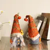 Decorazioni natalizie Zucca Autunno Gnomo Bambola senza volto Simpatico Ringraziamento per la casa Decorazione di Halloween in peluche nano svedese Tomte fatto a mano