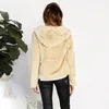 Women's Fur Autumn Winter Elegant Warm Faux Coat Women Thick Plush Overcoat Hooded Jacket Casual Fluffy Cardigan