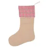 Canvas Christmas Stocking Sacos de presente Xmas Kids grandes Natal de Natal