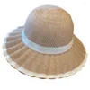 Wide Brim Hats 1 Piece Summer Hat UV Isolation Flat Top Golfing Corrugated Colors Visor With Four Seasons