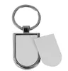 30 pcs Pi￨ces de sac sublimation DIY blanc blanc m￩tallique rectangle Keychain ovale RRE15092