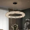 Pendant Lamps Modern LED Crystal Ceiling Chandeliers With Remote Control Living Room Dining Hanging Light Lustre Decor