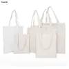 Jewelry Pouches Casual Canvas Handbag Unisex White Black Tote Bag Christmas Gift Pouch Reusable Cotton Carry Daily Use Travel