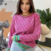 Women's Sweaters designer New autumn/winter 22 plaid jacquard pullover knitwear women 9002# 6BGZ