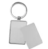 30 pcs Pi￨ces de sac sublimation DIY blanc blanc m￩tallique rectangle Keychain ovale RRE15092