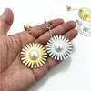 Dangle Earrings KUGUYS Sunflower Imitation Pearl Women Acrylic Jewelry Fashion Trendy Gold Silver Color Mirror Accessories