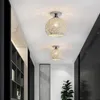 Taklampor Modern LED för vardagsrumskorridor Aluminium Unikt vävningsprocessmönster Lampskärm Heminredning Lampa