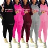 Winter Plus Size S-4XL Women Active Tracksuits Classic Hoodie Sweatshirts 2 Piece Set Fashion Letter Printed Hooded Sportwear