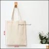 Sacs de rangement Sacs en toile portables Logo personnalisé Coton Blanc Eco-Friendly Shop Designers Sacs à main Impression personnalisée 177 J2 Drop Deliv Dhj6E