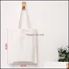Opbergtassen draagbare canvas tassen aangepast logo katoen leeg milieuvriendelijke winkelontwerpers handtassen afdrukken op maat 177 j2 drop deliv dhj6e