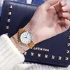 Avanadores de punho Mulheres Relógios Senhoras Pulseiro de ouro rosa Small Leather Straplelet Watch For Girls Gift Relogio Feminino Relógio