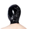 Artículos de belleza Wetlook Cuero Boca abierta Fetiche Máscara Capucha Bondage Gear Productos eróticos para BDSM Adultos Juegos sexy Con los ojos vendados Coqueteo Disfraces sexy