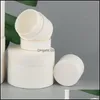 Förvaringslådor BINS FROSTED VIT CREAM BOX Tomt flaskfodral Separat Bottling Cosmetic Burs Container Plast Cylindrical Lip Clear DHBWO