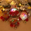 Julekorationer 4st. Ornament Diy Xmas Gift Santa Claus Snowman Tree Pendant Doll Häng för Hem Happy Year 2022