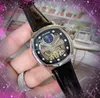 Mens Moon Moon Sun Skeleton Watch Classic Collection 43 -мм компоненты Микро автоматическое механическое движение подлинное кожаное ремень Браслет роскошное обновление знаменитые часы