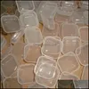 Aufbewahrungsboxen M￼lleimer Mini Quadratbox Lagerbeh￤lter Schmuck Ohrst￶psel H￼lle Plastikkabel mit Deckel transparent bequemer Tropfen d Dh0r3