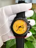 shape watches for men Watch New Version Men's Fashion Wristwatches VK Quartz Chronograph Working 47mm Yellow Dial Nylon strap Excellent Wristwatches