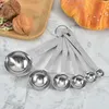 100 sets Fashion Tools 6pcs Stainless Steel Measuring Spoons Cups For Baking Coffee 6 sizes Set RRE15107