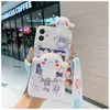 3D Cute Cartoon Mirror Bracket Lanyard Phone Cases For iPhone 14 Pro Max Plus iPhone14 13 12 11 Mini X XS XR Decoration Holder Mul2545746