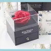 Boîtes de rangement Bacs Rose Fleur Boîtes à Bijoux Romantique Valentine Msee Pic Jour Collier Bague Immortelle Boîte Boîtes Emballage Cadeau Cadeau D'anniversaire DH017