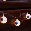 LED 현 할로윈 공포 분위기 야간 조명 인간 눈을 시뮬레이션하는 인간 눈 따뜻한 2m 10 LED Garland String Lights Bar 홈 파티 장식