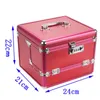 Sacs polochons grande taille en alliage d'aluminium 3 couches valise professionnelle étui à cosmétiques bijoux maquillage boîte de rangement cadeau d'anniversaire de mariage sac de voyage