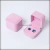 Storage Boxes Bins Flannelette Jewelry Box Lint Colour Cushion Stud Container Square Cube Bracelets Organizer Ring Overturn Er Decor Dhpk8