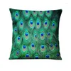 Pillow Boho Green Feather Eyes Meditation Pillowcase Back Cover Sofa Car Home Decoration