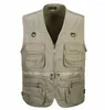 Herenvesten lente en herfst mannen vest leger groene vest casual multi-pocket reizen of werkkleding duurzaam plus maat