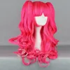 人気の合成線形アニメレッドと日本のスタイルのYuansuo Super Cute Wave Curl Wig