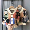 Suéter de tricô para bebês meninos de 1 a 8 anos Outono Inverno Jaqueta com decote em V e busto simples para crianças Catoon Suéter Casual Tops Y0925