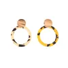 Hoop Earrings European And American Fashion Metal Sequins Acrylic For Woman Leopard Sexy Circle Accessories