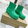 مصمم أحذية النساء أحذية المطر المطاط الشتاء Rainboots منصة الكاحل الانزلاق على نصف وردي أسود أخضر شفاف هلام ug الجوارب البؤرية في الهواء الطلق أحذية wgg 35-40