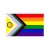 90x150cm 3x5 FTS Banner vlaggen LGBT Gay Pride Progress Rainbow Flag klaar om directe fabrieksvoorraad te verzenden Dubbel gestikte