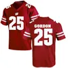 NCAA College Wisconsin Badgers Football Jersey University 6 Corey Clement 20 James White 28 Montee Ball 25 Melvin Gordon III 1 Piggery Rouge Blanc Cousu Respirant