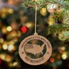 Décorations de Noël 6pcs Année 2022 Ornement d'arbre DIY Pendentif suspendu en bois pour la décoration de la maison Cadeaux de Noël Navidad