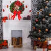 Decorative Flowers Holy Christmas Wreath Lit Scene At The Front Faux Wreaths For Door Non